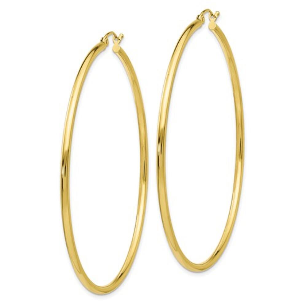 10k Gold Hoop Earrings- 2 1/2 inches long